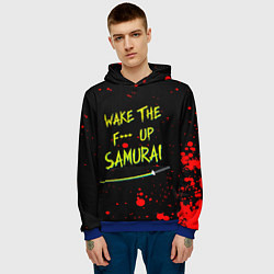 Толстовка-худи мужская WAKE THE F*** UP SAMURAI, цвет: 3D-синий — фото 2