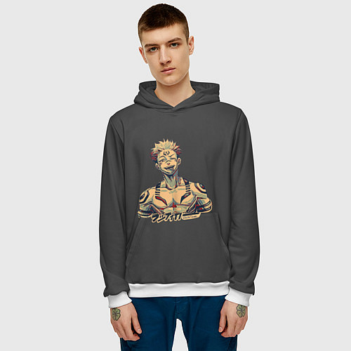 Мужская толстовка Сукуна / 3D-Белый – фото 3