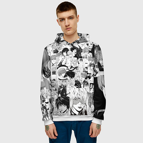 Мужская толстовка Тетрадь смерти / 3D-Белый – фото 3