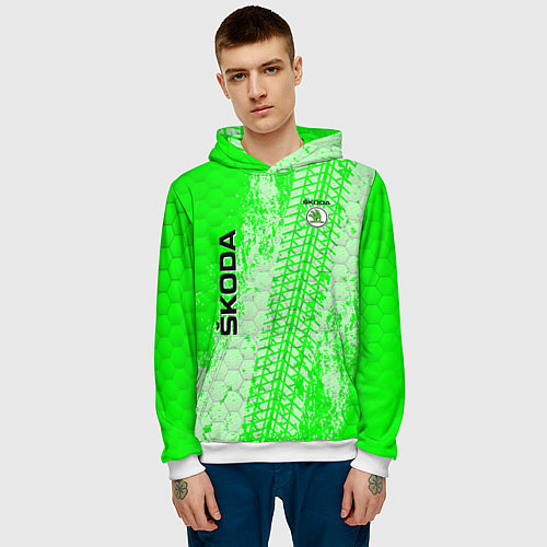Мужская толстовка SKODA / 3D-Белый – фото 3