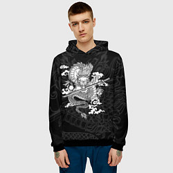 Толстовка-худи мужская ДРАКОН DRAGON, цвет: 3D-черный — фото 2