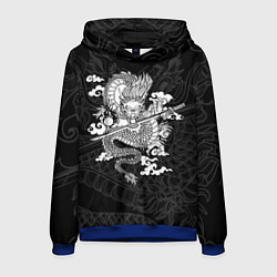 Толстовка-худи мужская ДРАКОН DRAGON, цвет: 3D-синий
