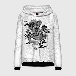 Толстовка-худи мужская ДРАКОН DRAGON, цвет: 3D-черный