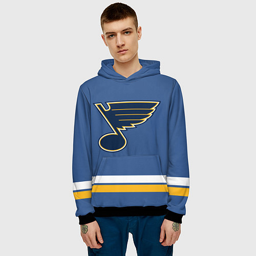 Мужская толстовка Сент-Луис Блюз Форма1 / 3D-Черный – фото 3
