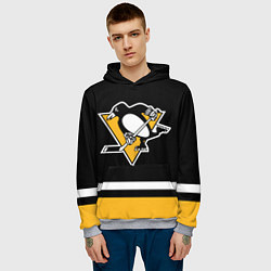 Толстовка-худи мужская Питтсбург Пингвинз Форма1, цвет: 3D-меланж — фото 2