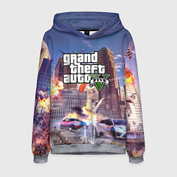 Толстовка-худи мужская ЭКШЕН Grand Theft Auto V, цвет: 3D-меланж