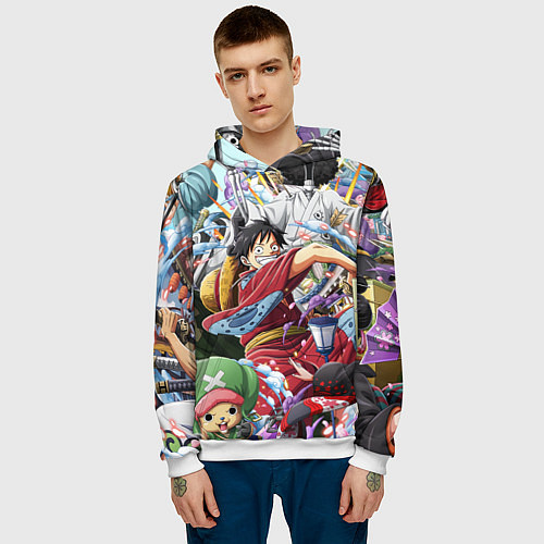 Мужская толстовка ONE PIECE ВАН ПИС / 3D-Белый – фото 3