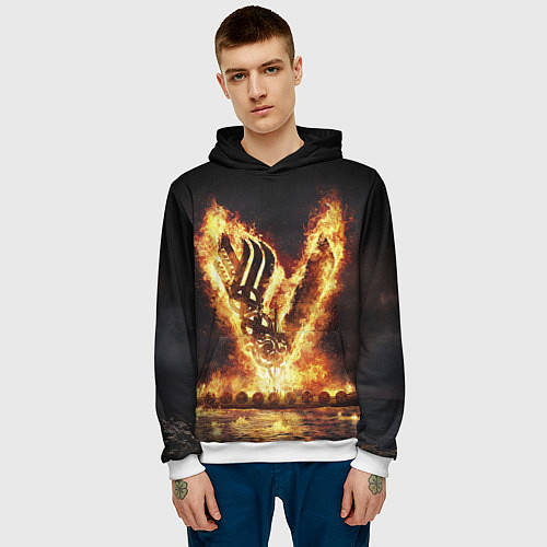 Мужская толстовка ВИКИНГИ VIKINGS V / 3D-Белый – фото 3