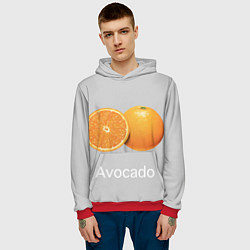 Толстовка-худи мужская Orange avocado, цвет: 3D-красный — фото 2