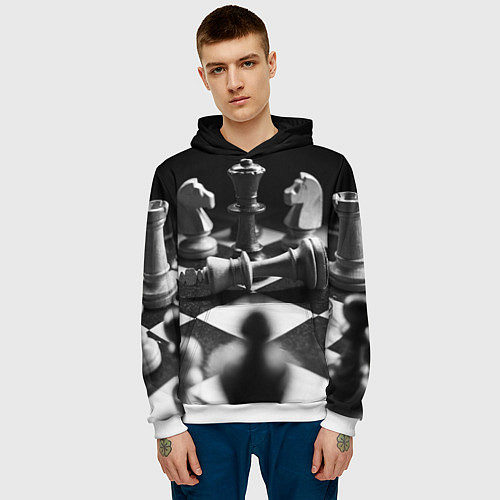 Мужская толстовка Шахматы / 3D-Белый – фото 3