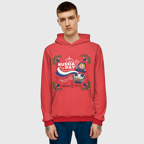 Мужская толстовка Russian Day / 3D-Красный – фото 3