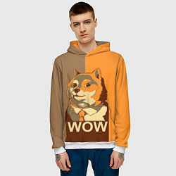 Толстовка-худи мужская Doge Wow, цвет: 3D-белый — фото 2