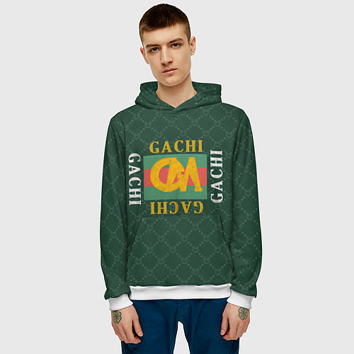 Мужская толстовка GACHI GUCCI / 3D-Белый – фото 3
