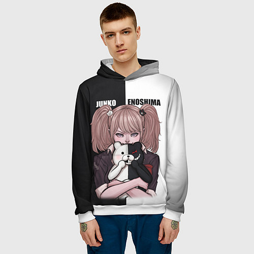 Мужская толстовка MONOKUMA JUNKO / 3D-Белый – фото 3