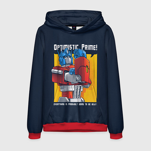 Мужская толстовка Optimistic Prime / 3D-Красный – фото 1