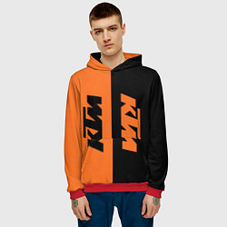 Толстовка-худи мужская KTM КТМ Z, цвет: 3D-красный — фото 2