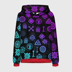 Толстовка-худи мужская СЛАВЯНСКИЕ РУНЫ ПАТТЕРН Z, цвет: 3D-красный