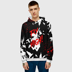 Толстовка-худи мужская HAIKYU ВОЛЕЙБОЛ, цвет: 3D-белый — фото 2