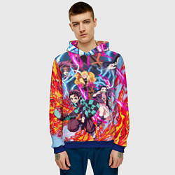 Толстовка-худи мужская КЛИНОК РАССЕКАЮЩИЙ ДЕМОНОВ, цвет: 3D-синий — фото 2