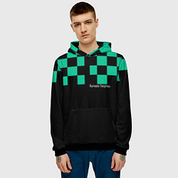 Толстовка-худи мужская Kamado Tanjirou Kimetsu no Yaiba, цвет: 3D-черный — фото 2