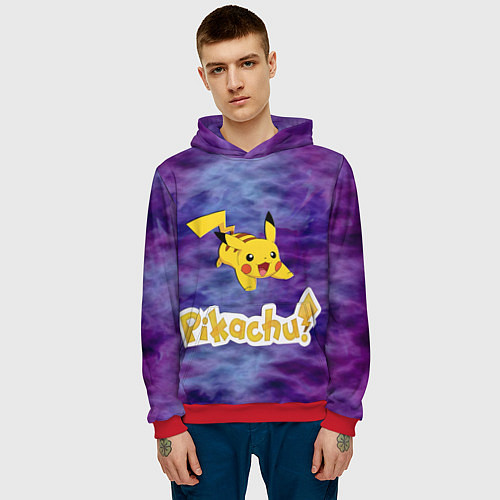 Мужская толстовка Pikachu Blue&Rose K&C / 3D-Красный – фото 3