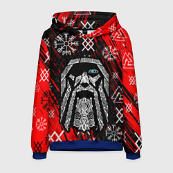 Толстовка-худи мужская БОГ ОДИН СИВОЛИКА, цвет: 3D-синий