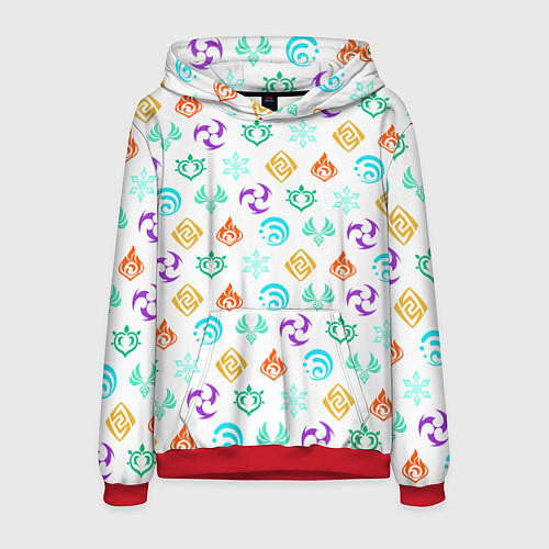 Мужская толстовка GENSHIN IMPACT ЭМБЛЕМЫ / 3D-Красный – фото 1