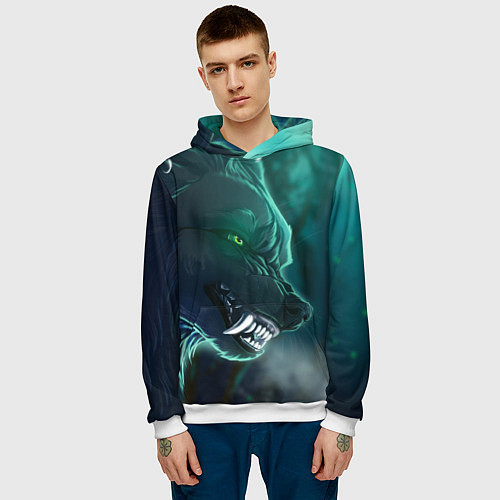 Мужская толстовка ВОЛЧИЙ ОСКАЛ / 3D-Белый – фото 3