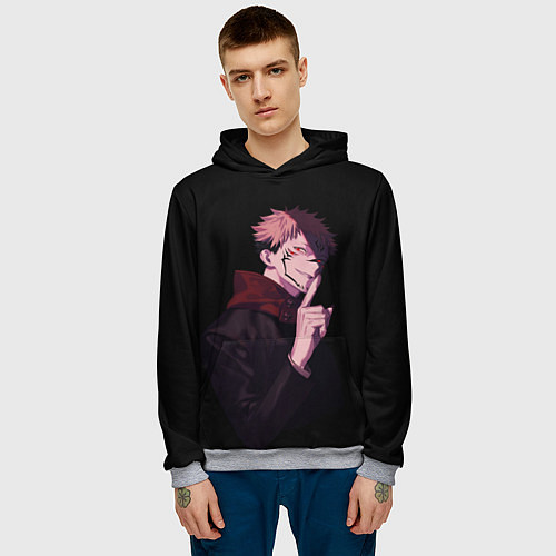Мужская толстовка МАГИЧЕСКАЯ БИТВА SUKUNA / 3D-Меланж – фото 3