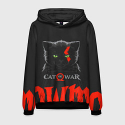 Толстовка-худи мужская Cat of war, цвет: 3D-черный
