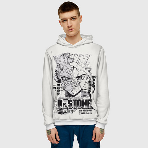 Мужская толстовка Dr Stone Senkuu / 3D-Белый – фото 3