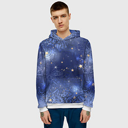 Толстовка-худи мужская Небо в стиле Стимпанк, цвет: 3D-белый — фото 2