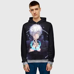 Толстовка-худи мужская ГОДЖО САТОРУ GOJO SATORU, цвет: 3D-меланж — фото 2