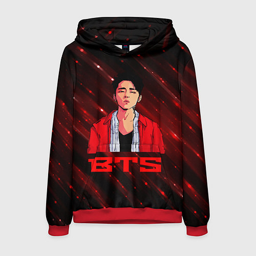 Мужская толстовка BTS Red and black / 3D-Красный – фото 1