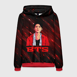 Толстовка-худи мужская BTS Red and black, цвет: 3D-красный