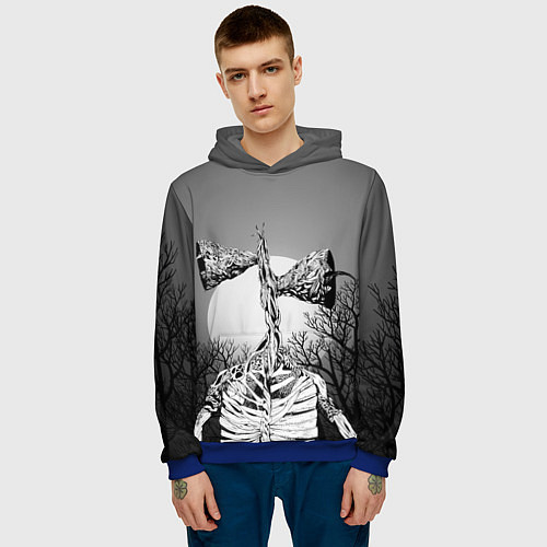 Мужская толстовка СИРЕНОГОЛОВЫЙ / 3D-Синий – фото 3