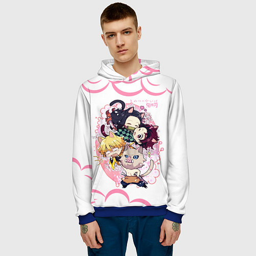 Мужская толстовка Клинок, рассекающий демонов ПЕРСОНАЖИ / 3D-Синий – фото 3