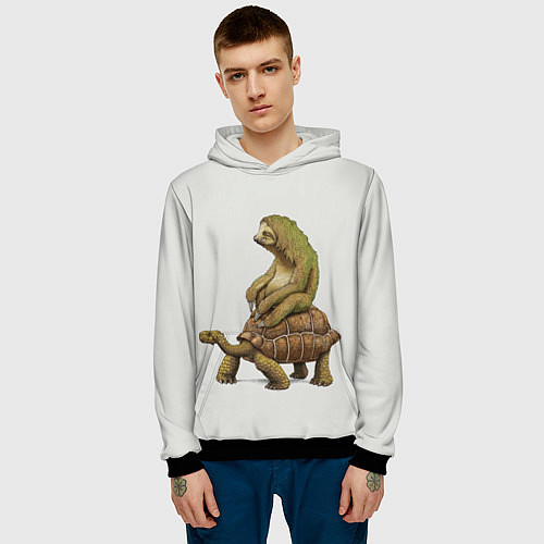 Мужская толстовка Тише едешь А впрочем / 3D-Черный – фото 3