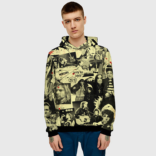 Мужская толстовка РОК КУМИРЫ / 3D-Черный – фото 3