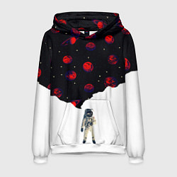 Толстовка-худи мужская Мысли космонавта про космос, цвет: 3D-белый