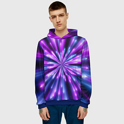 Толстовка-худи мужская Неоновые стрелы, цвет: 3D-синий — фото 2