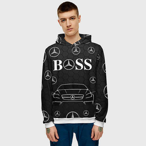 Мужская толстовка BOSS MERCEDES-BENZ / 3D-Белый – фото 3
