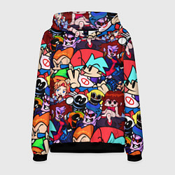 Толстовка-худи мужская Friday Night Funkin все герои, цвет: 3D-черный