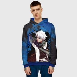 Толстовка-худи мужская Тосиро Хицугая Блич, цвет: 3D-синий — фото 2