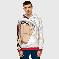 Толстовка-худи мужская Bleach Anime Abarai Renji, цвет: 3D-красный — фото 2