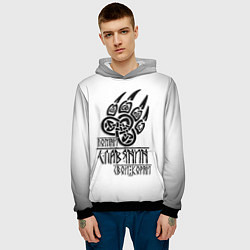 Толстовка-худи мужская ПОМНИ СЛАВЯНИН СВОИ КОРНИ, цвет: 3D-черный — фото 2