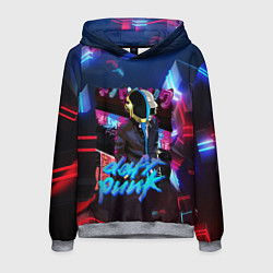 Толстовка-худи мужская Daft punk neon rock, цвет: 3D-меланж