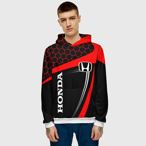 Мужская толстовка HONDA ХОНДА SPORT / 3D-Белый – фото 3
