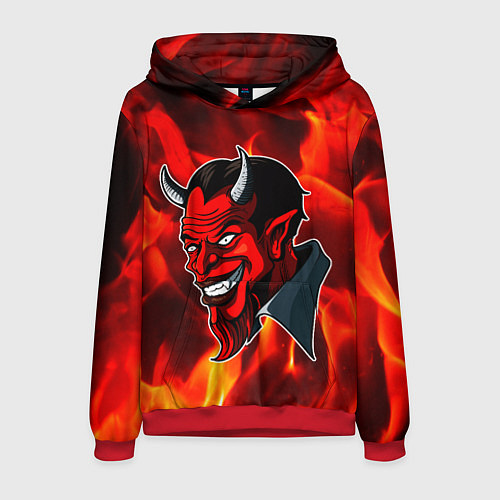 Мужская толстовка The devil is on fire / 3D-Красный – фото 1