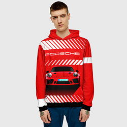 Толстовка-худи мужская PORSCHE ПОРШЕ RED STYLE, цвет: 3D-черный — фото 2